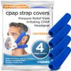 resplabs CPAP Strap Covers - Soft Reusable Fabric Strap Cushions Compatible with Most CPAP Headgear Straps - Designed to Reduce Red Marks and Improve Comfort - 4 Pack view 1