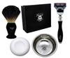 Haryali London 4 Pieces Men's Shaving/Grooming Kit In Black. The Set includes Black Badger Hair Shaving Brush, 5 Edge Razor, Stainless Steel Bowl & FREE Soap. Ideal Gift For HIM view 2