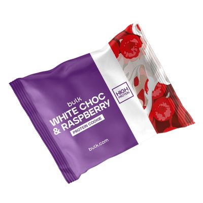 Bulk High Protein Cookie, White Chocolate and Raspberry, 75 g, Pack of 12