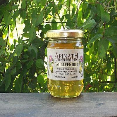 3 pot x 250 gr - Wildflower honey made in Sardinia by the great beekeeper of Marrubiu, Apinath