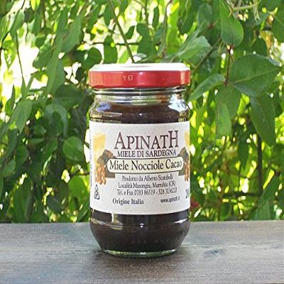 3 Pot x 230 gr - Cocoa and Hazelnut Cream with Sardinian Honey Made in Marrubiu, Sardegna by Apinath, Alberto Scarabelli