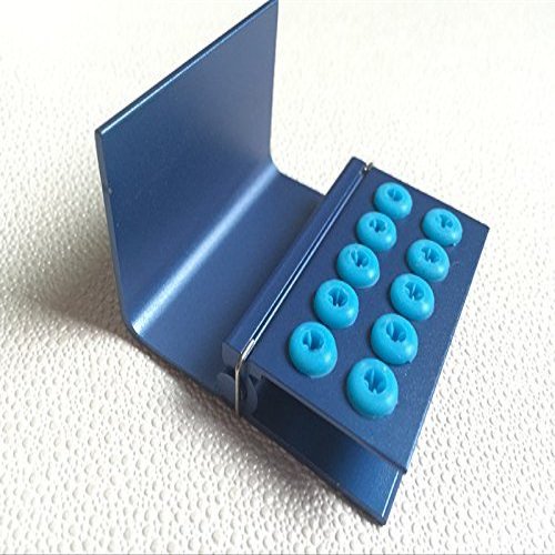 5pcs (blue)10 Holes Dental FG RA Burs Holder Block Sterilizer Stand With Silicone