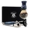 4 Pieces Men's Shaving Set in Resin Handle Comes with Synthetic Hair Shaving Brush,Triple Edge Razor, Razor & Brush Stand. view 2