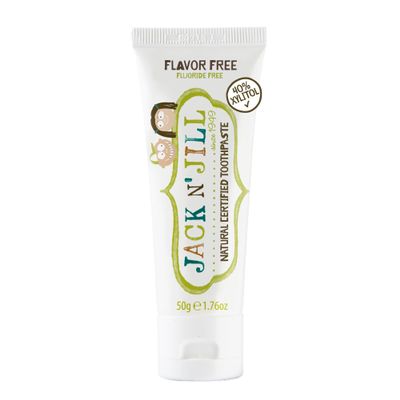 Jack N Jill Natural Certified Kids Toothpaste Fluoride-Free Toddler & Baby Toothpaste with 40% Xylitol, No Sugar, Suitable from 6 Months+, Flavour-Free, Pack of 1 (50g)