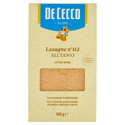 De Cecco Italian Egg Pasta Lasagne, 6er Pack (6 x 500 g)