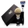 100% Pure Silver Tip Badger Hair Brush with Black & Metal Handle & 5 Edge Razor With Black Handle. Perfect Set for Smooth finish. For Men's view 1