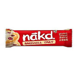 Bakewell Tart - Nakd Raw Fruit Nut Bars 35g Each - Gluten Wheat Dairy Sugar Free (Pack of 4)