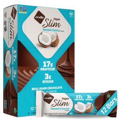 NuGo Nutrition - Slim Bars Box Toasted Coconut - 12 Bars