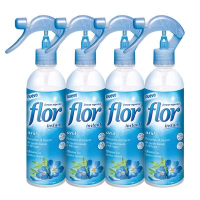 Flower  Instant Blue  PERFUMADOR for Clothes  345 ml  [Pack of 4]