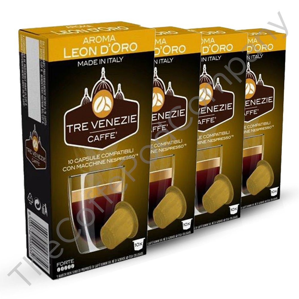 160 Nespresso Compatible Capsules and Pods, Tre Venezie Leon D'Oro Blend. 16 x 10 per box, 0.16p per capsule