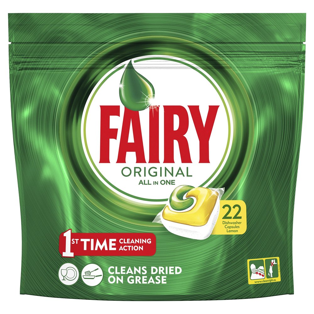 Fairy Original All In One DishWasher Tablets Lemon, 22 Tablets