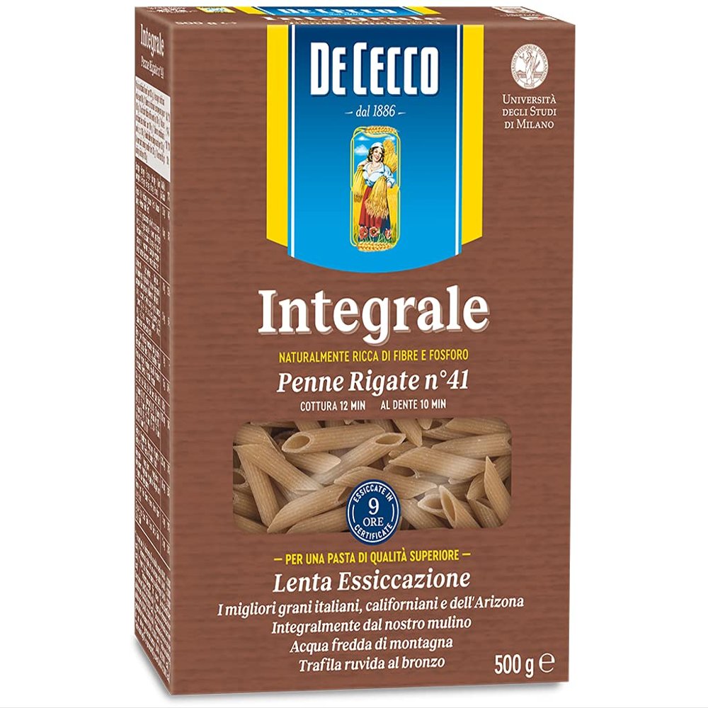 5X Pasta De Cecco Penne rigate integrali n. 41 Whole Wheat Grain Italian Pasta 500g 100% Italian