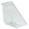 Sandwich Wedge Packaging Clear Base PET Plastic Hinged - 6 1/2"L x 3"W x 3 1/4"H 250 Per Roll view 1