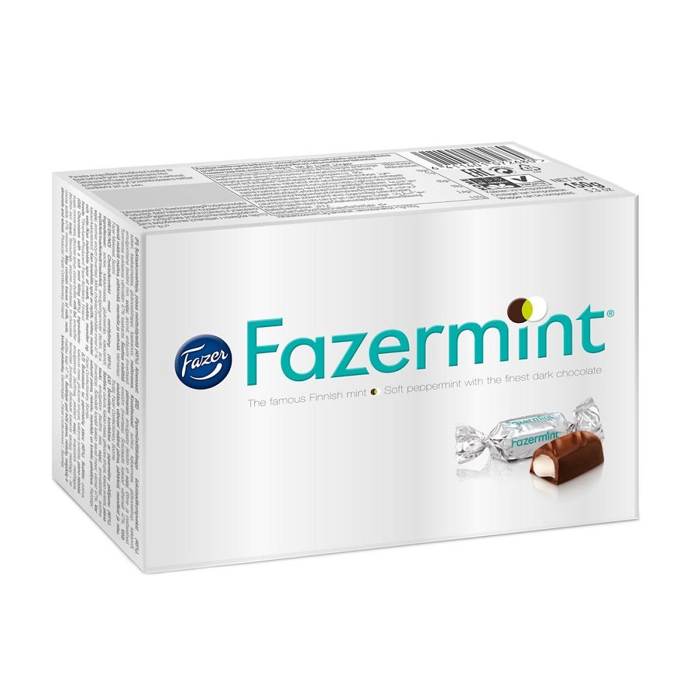 12 Boxes x 150g of Fazer Fazermint - Creamy - Mint - Dark Chocolate - Candies - Chocolates - Pralines