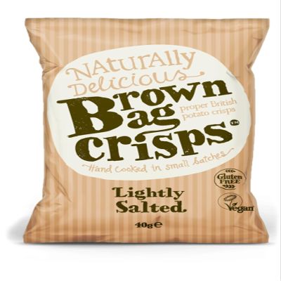 Brown Bag Crisps Lightly Salted 40 g (Pack of 20)