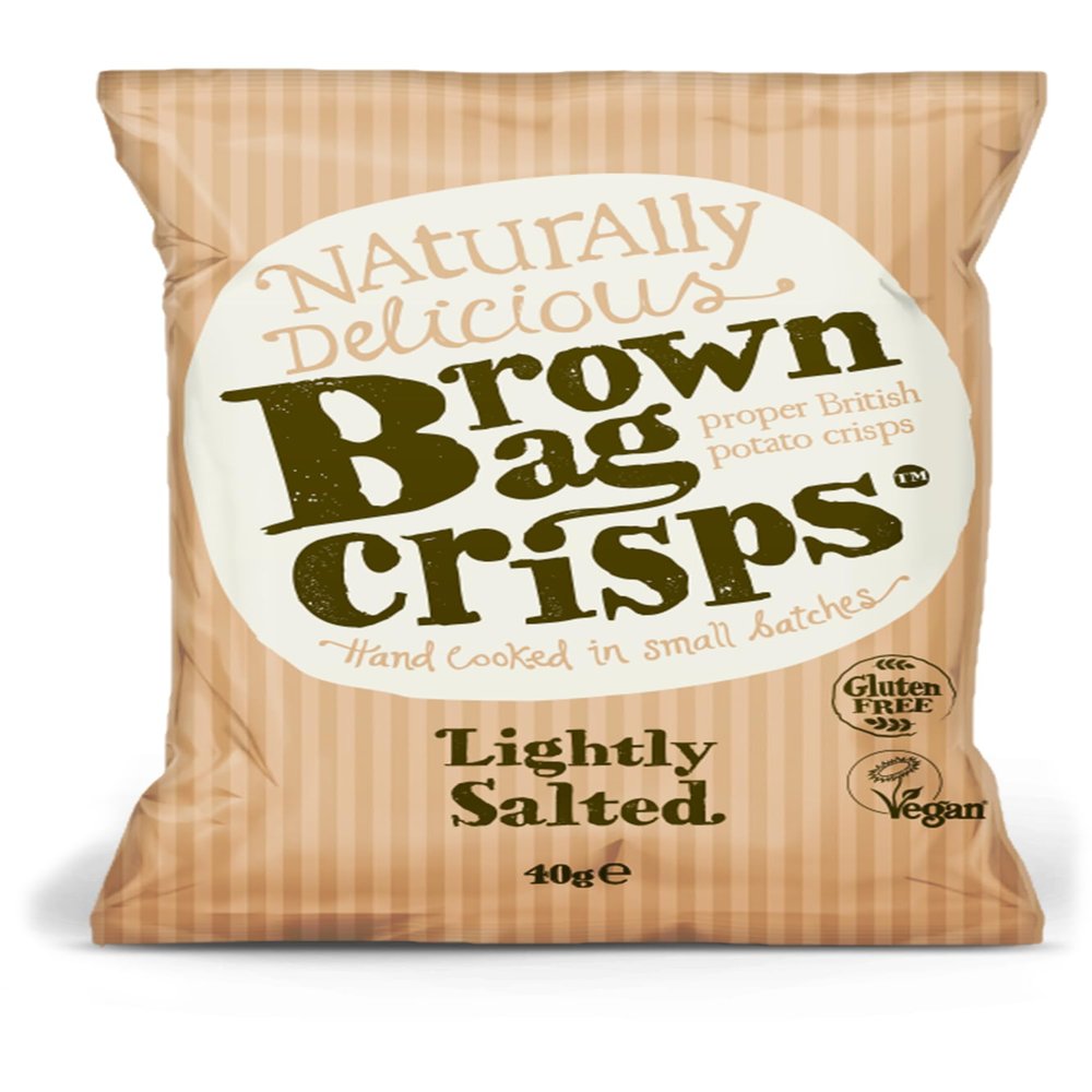 Brown Bag Crisps Lightly Salted 40 g (Pack of 20)