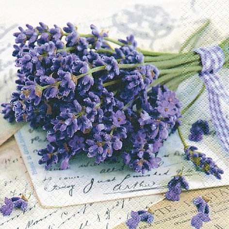 20 Napkins 33 x 33 cm Flowers Lavender Meadow Table Decoration