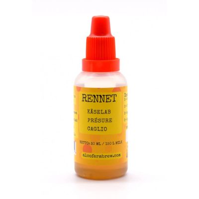 Rennet 30ml - Liquid Rennet, Animal Rennet, Lipase, Chloride Calcium, Cheese Culture, Cheesemaking