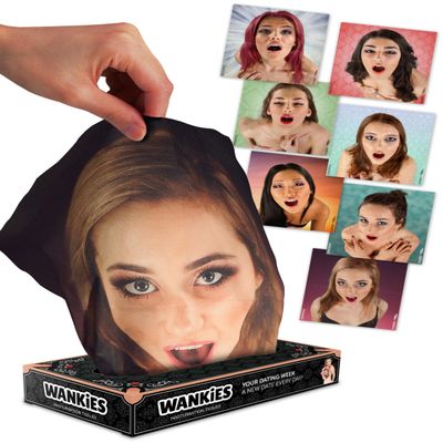 Wank Tissues for Men Funny Gift Adult Secret Santa Funny Face Quirky Xmas Novelty Stupid Naughty Present Gag Fun Christmas Birthday