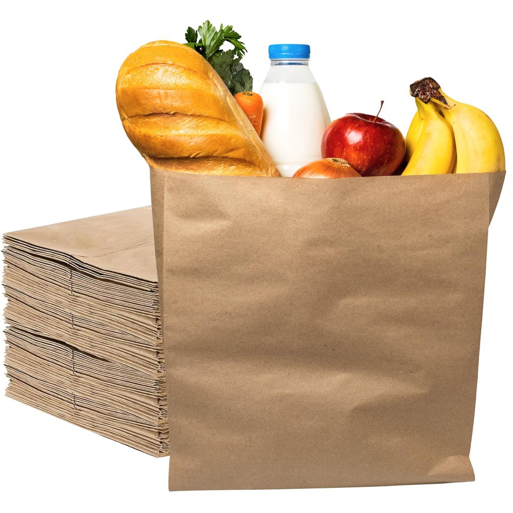 200 Brown Paper Bags - 8 x 8 Inch, Small Bags For Food & Every Occasion