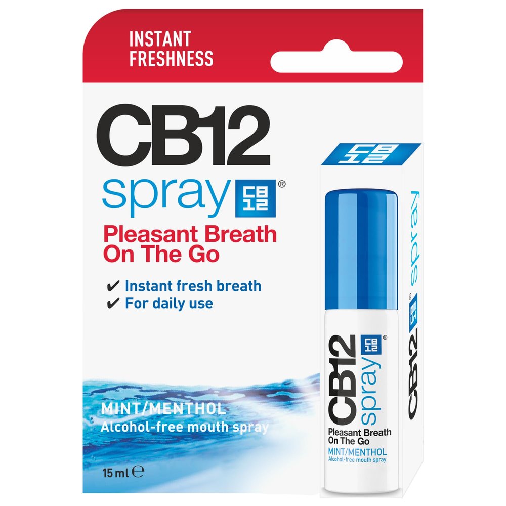 CB 12 Spray  Instant Freshness on the Go, Reduces the Root Cause of Bad Breath, With Zinc Acetate, Mint Flavour  15 ml
