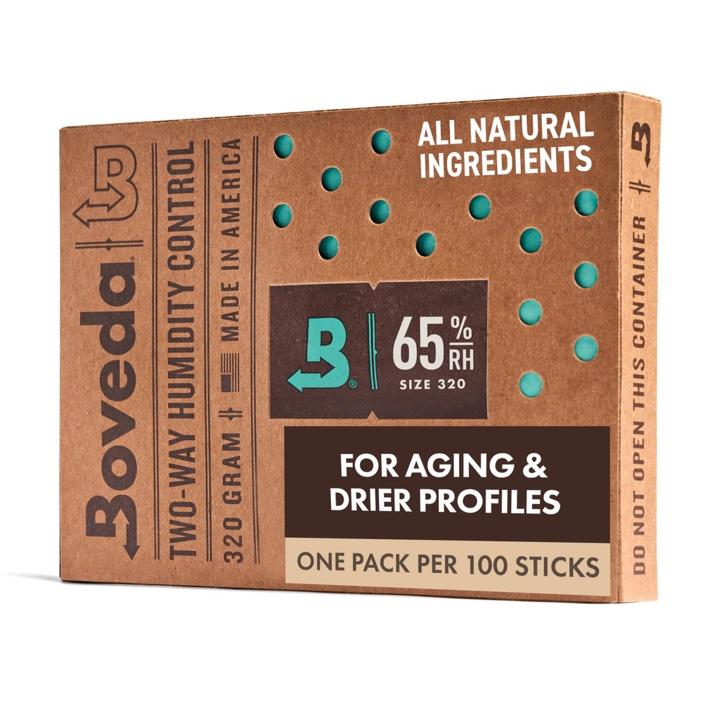 Boveda 65% Two-Way Humidity Control Pack For Aging & Long-Term Storage in Large Plastic & Wood Boxes  Size 320  Single  Moisture Absorber  Humidifier Pack  Individually Wrapped Hydration Packet