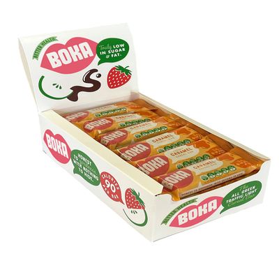 Boka Food Chewy Caramel Cereal Bar 24 x 30g Bars, Healthier Snack, Vegan Cereal Bars, Low Sugar, Low Fat & High Fibre Breakfast Bars - Great for Kids & Adults