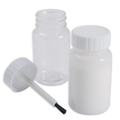 S&S Worldwide Refillable Glue/Paint Bottle with Attached Brush, Holds 2.7 oz. of Liquid (80ml), Resealable Screw-Top Keeps Liquid Fresh, Easily Portion & Dispense Paint or Glue, 3" Tall. Pack of 12.