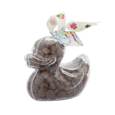 ButtonChocs Birthday Chocolate Duck - Birthday Balloons. Belgian Milk Chocolate Birthday Gift.