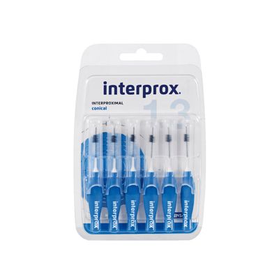 Interprox interdental brushes, blue, conical, 6 pieces, pack of 6 (6 x 6 pieces)
