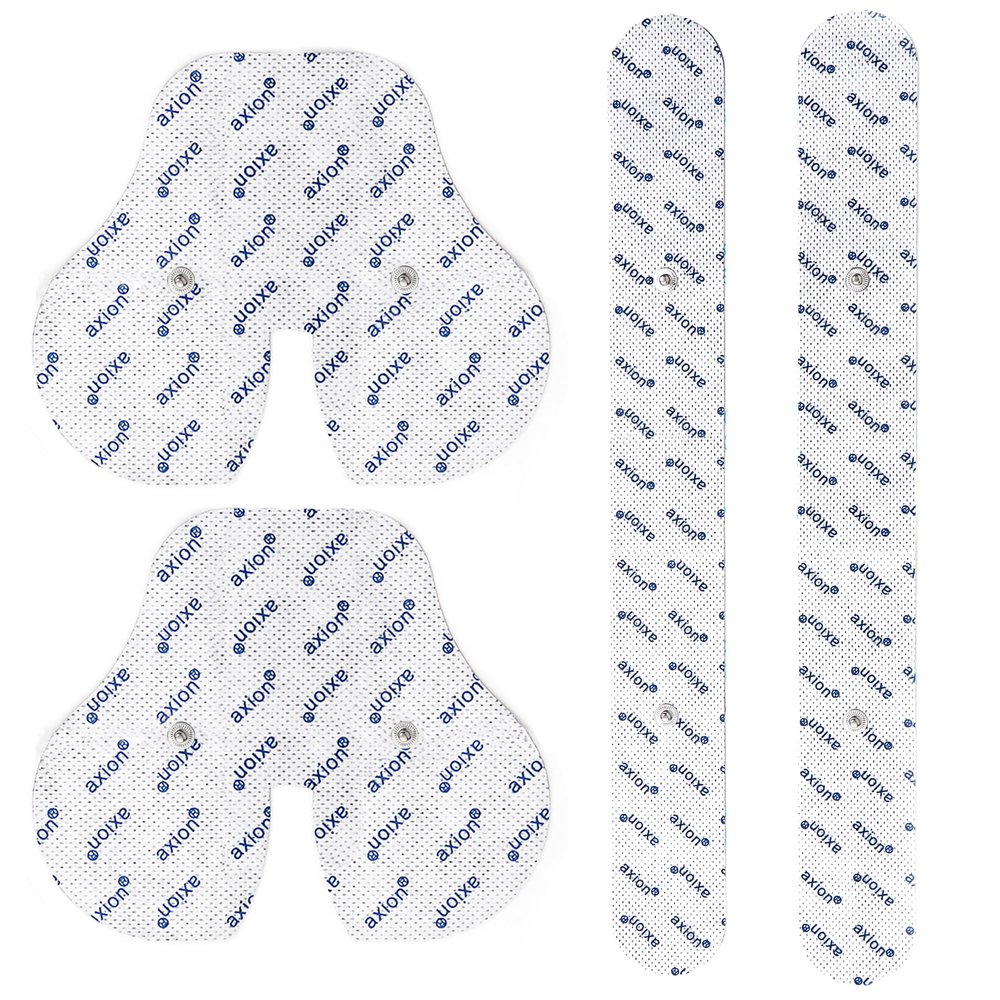 axion Set electrodes compatible to SANITAS & BEURER - 4 back TENS & EMS pads for electrostimulation machines - 3.5mm button brand quality