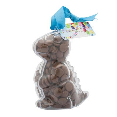 ButtonChocs Birthday Chocolate Dinosaur - Birthday Balloons. Belgian Milk Chocolate Birthday Gift.