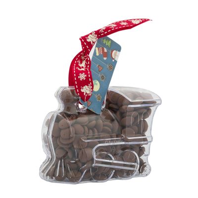 ButtonChocs Christmas Chocolate Train. Belgian Milk Chocolate Gift for Christmas.