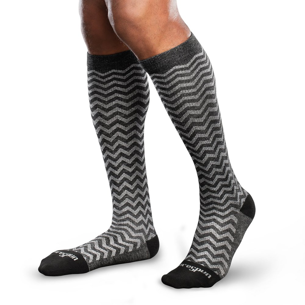 Core Spun Patterned Support Socks 15-20mmHg Flight Socks