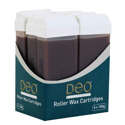 8702 - Deo Roller Wax Waxing Cartridge Refill Depilatory Large Head 100ml Chocolate x 6