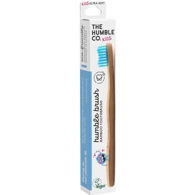 Humble Brush Bamboo Toothbrush for Kids ultra soft blue 4 piece