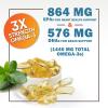 Omega 3 Fish Oil 2400 mg  Triple Strength EPA & DHA Fatty Acids for Heart, Brain & Joint Support  Wild-Caught, Burpless, Lemon Flavor Supplement  Natural, Non-GMO, Gluten-Free  180 Softgels view 3