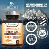 Omega 3 Fish Oil 2400 mg  Triple Strength EPA & DHA Fatty Acids for Heart, Brain & Joint Support  Wild-Caught, Burpless, Lemon Flavor Supplement  Natural, Non-GMO, Gluten-Free  180 Softgels view 4