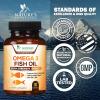 Omega 3 Fish Oil 2400 mg  Triple Strength EPA & DHA Fatty Acids for Heart, Brain & Joint Support  Wild-Caught, Burpless, Lemon Flavor Supplement  Natural, Non-GMO, Gluten-Free  60 Softgels view 4