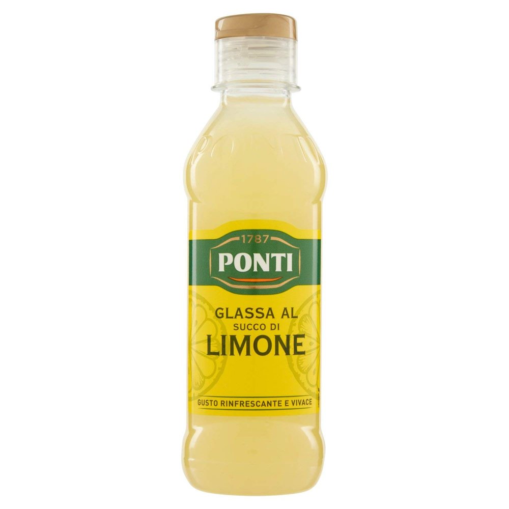 6x Ponti Glassa Lemon Flavour Food Condiment Sauce 220ml