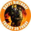 Fireman Firefighter Cupcake Toppers, 20 x 5cm, PERSONALISED Edible on Icing Sheet with HI-RES IMAGE view 2