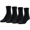 MediPeds Women's Diabetic Quarter Socks with Nanoglide, 4 Pack Casual, Black with Pink, Shoe Size: 5-10 (Pack of 4) view 1