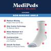 MediPeds Women's Diabetic Quarter Socks with Nanoglide, 4 Pack Casual, Black with Pink, Shoe Size: 5-10 (Pack of 4) view 2