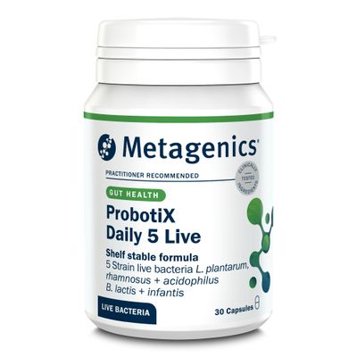 Metagenics ProbotiX Daily 5 Live Bacteria - Travel Friendly Supplement - Multi-Strain Formula - 30 Capsules