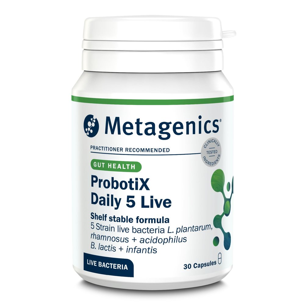 Metagenics ProbotiX Daily 5 Live Bacteria - Travel Friendly Supplement - Multi-Strain Formula - 30 Capsules