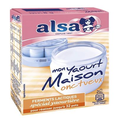 Alsa Creamy Yogurt Preparation My Homemade Yogurt, 4 Bags of 8 g
