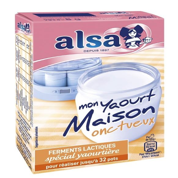 Alsa Creamy Yogurt Preparation My Homemade Yogurt, 4 Bags of 8 g