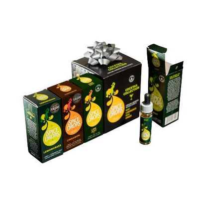 Holy Lama Spice Drops Extract - Cocktail Collection Natural, Pure, Authentic Ingredients. Drinks, Sweet, Dessert, or Cooking, Baking Recipes 4 x 5ml Cinnamon, Lemongrass, Lime Zest, Mint