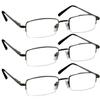 (2.50 - Power, 3 Pack Gunmetal) - Reading Glasses _ Best 3 Pack Gunmetal for Men and Women _ Have a Stylish Look and Crystal Clear Vision When You Need It _ Comfort Spring Arms & Dura-Tight Screws _ 180 Day 100% Guarantee + 2.50 view 1