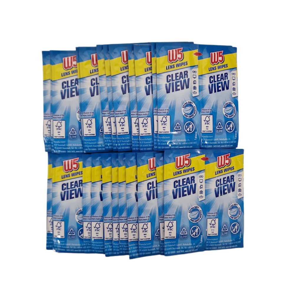 60 Cleaning Wipes W5 Suitable To Clean Glasses, Cameras, Binoculars, Car Mirrors, Helmet Visors, Computer Screens, Televisions, Mobile Phones Iphone Android